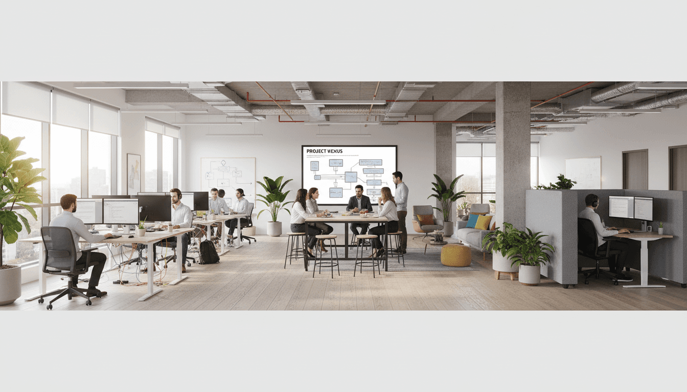 Software development team collaborating in a modern Ashburn office